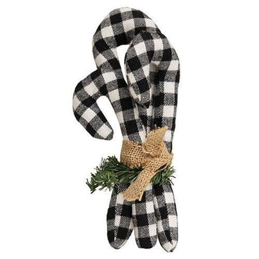 3 Set Black & White Check Stuffed Candy Canes 9 - The Fox Decor